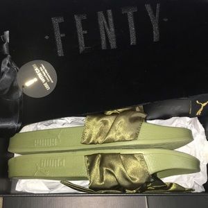 Fenty Olive Bow Slides